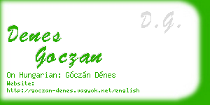 denes goczan business card