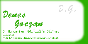 denes goczan business card